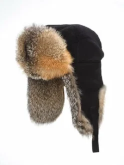 Work Hats Crowncap Grey Fox Aviator | Black/Natural