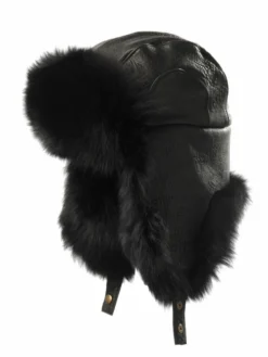 Work Hats Crowncap Black Fox Aviator Hat