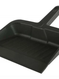 Globe Commercial Products Premium Black Plastic Dust Pan - 12" Width