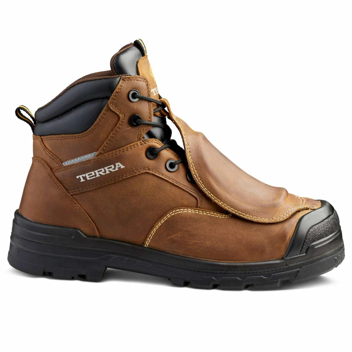 Terra Safety Footwear Terra Barricade Composite Toe 6" External Metguard Men's Safety Work Boots | Brown | Sizes 7 - 14 4 Terra Safety Footwear Terra Barricade Composite Toe 6" External Metguard Men's Safety Work Boots | Brown | Sizes 7 - 14