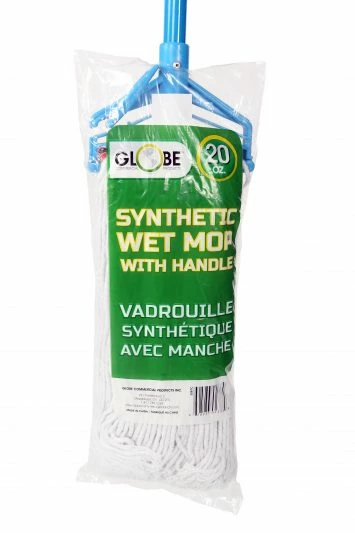 Globe Commercial Products Cleaning Tools Combo Mop Set - 20 Oz Synthetic Mop W/ 54" Metal Quick Release Handle 5 Globe Commercial Products Cleaning Tools Combo Mop Set - 20 Oz Synthetic Mop W/ 54" Metal Quick Release Handle