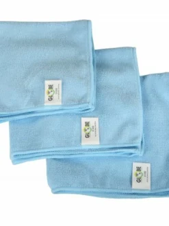 Globe Commercial Products Cleaning Supplies Commercial Grade Microfiber Cleaning Cloths - 240 GSM - Pack Of 200 Cloths