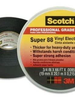 3M Scotch Super 88 Professional Grade Vinyl Electrical Tape, 3/4" X 66'