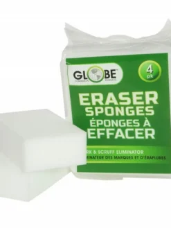 Globe Commercial Products Erase-It Sponge - Large Size - 4 Pack (Case Of 36) Cleaning Tools