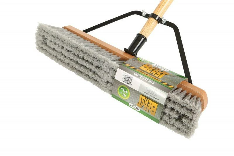 Globe Commercial Products Cleaning Tools The Beast™ Contractor's Soft Bristle Push Broom Assembly - 18" Head 4 Globe Commercial Products Cleaning Tools The Beast™ Contractor's Soft Bristle Push Broom Assembly - 18" Head