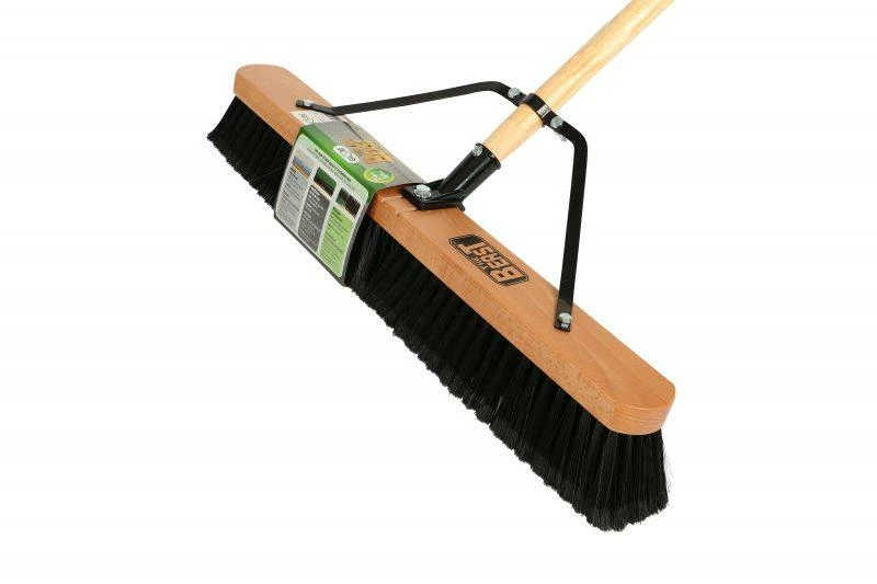 Globe Commercial Products Cleaning Tools The Beast™ Contractor's Medium Bristle Push Broom Assembly - 24" Head 3 Globe Commercial Products Cleaning Tools The Beast™ Contractor's Medium Bristle Push Broom Assembly - 24" Head