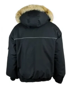 Kelsey Trail Men's Down Filled Bomber W/ Knit Cuffs And Waist | Coyote Fur Trim Hood | Sizes M To 3XL Work Wear