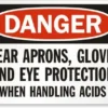 Cleanflow Safety Supplies Acid Handling Safety Sign