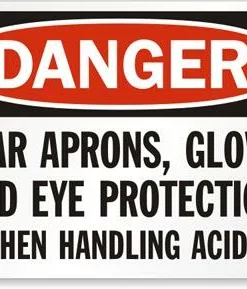 Cleanflow Safety Supplies Acid Handling Safety Sign