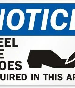 Cleanflow Notice Steel Toe Shoes Required Safety Sign