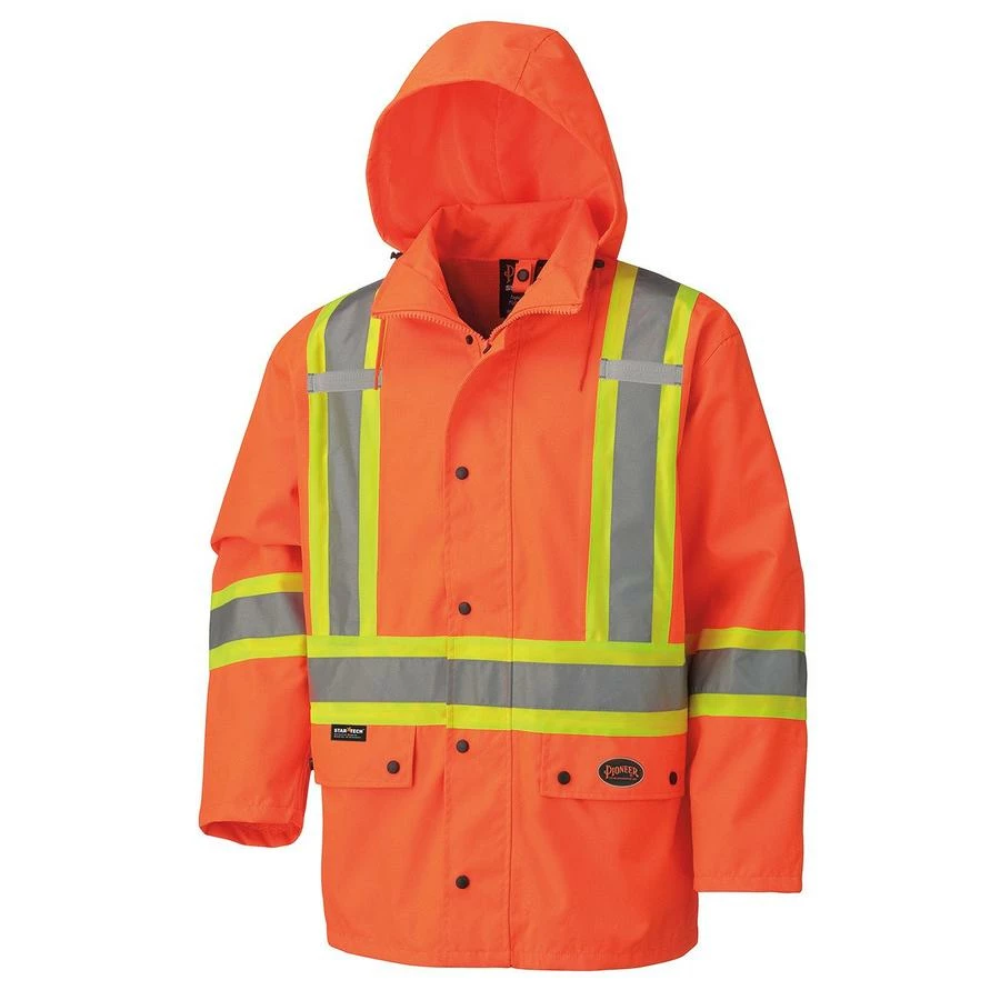 Hi-Vis Work Wear Pioneer 450D Waterproof Hi Vis Rain Jacket | S-4XL 5 Hi-Vis Work Wear Pioneer 450D Waterproof Hi Vis Rain Jacket | S-4XL