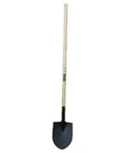 Cleanflow Landscaping Tools Premium Round Blade Shovel | Long Wood Handle