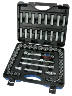 Jet 1/2" Drive SAE/Metric Socket Set - 12 Point - 55 Piece