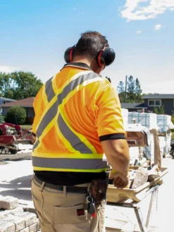 Hi-Vis Work Wear Tough Duck ST17 Premium Polyester Birdseye Short Sleeve Safety Polo Shirt With Chest Pocket | XS-5XL