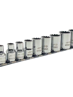 Hand Tools Jet 3/8" Drive SAE Chrome Socket Set - 12 Point - 9 Piece