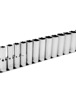 Jet 1/2" Drive Metric Chrome Socket Set - 6 Point - 13 Piece - DEEP