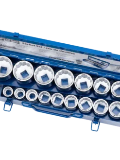 Hand Tools Jet 3/4" Drive SAE Chrome Socket Set - 12 Point - 17 Piece