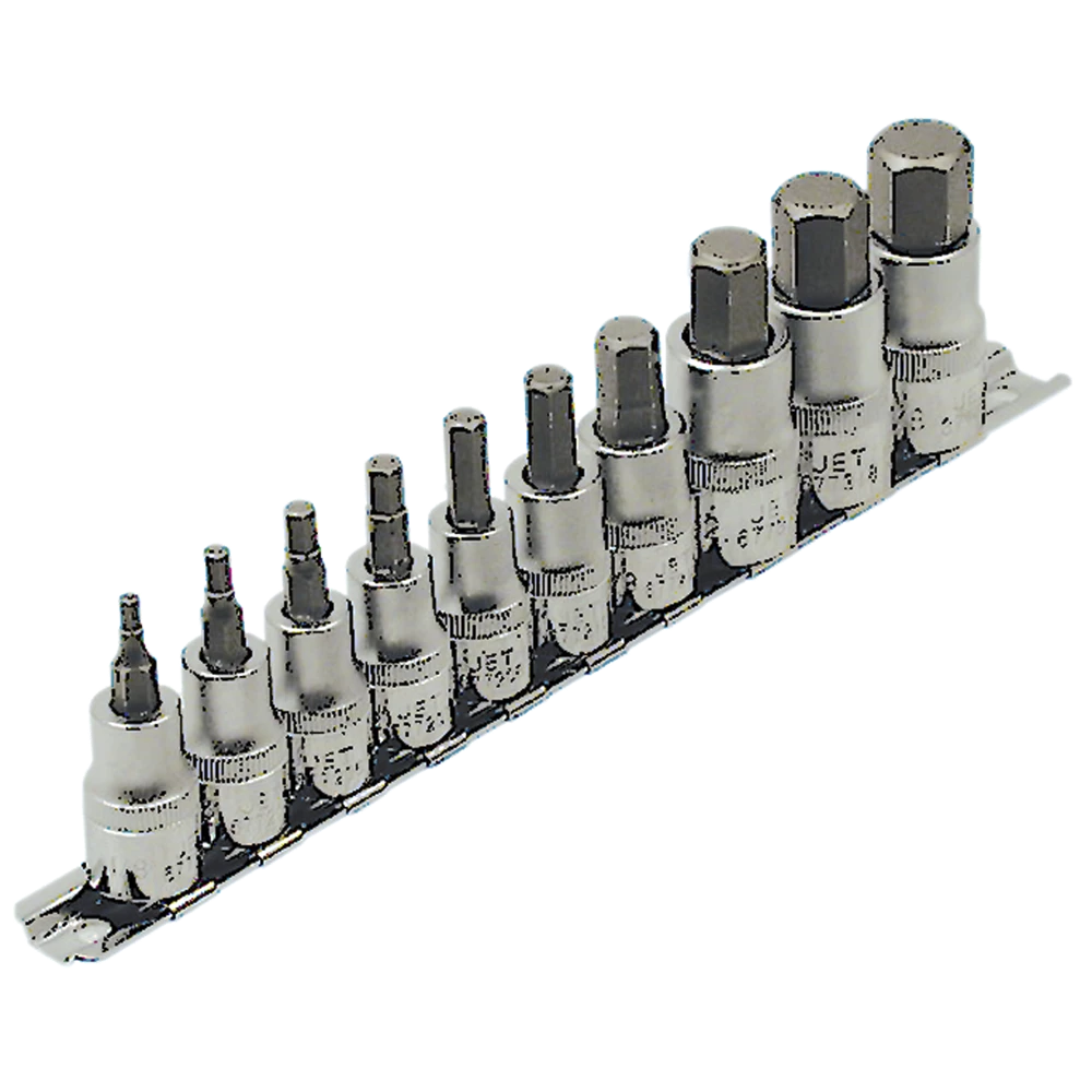 Jet 3/8" & 1/2" Drive SAE Hex Bit Socket Set | 10 Piece 3 Jet 3/8" & 1/2" Drive SAE Hex Bit Socket Set | 10 Piece