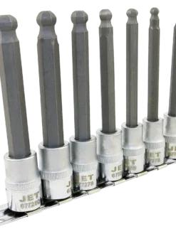 Jet 3/8" Drive Hex Bit Socket Set | Metric | 4" Length Ball Nose | 7 Piece Hand Tools