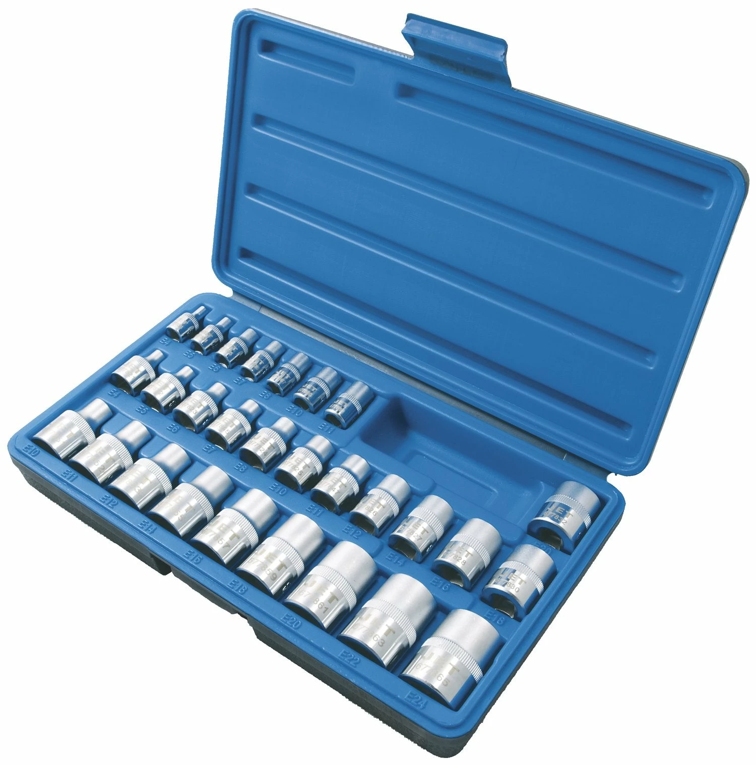 Jet External Torx Socket Set - 1/4", 3/8" And 1/2" DR. - 28 Piece Hand Tools 3 Jet External Torx Socket Set - 1/4", 3/8" And 1/2" DR. - 28 Piece Hand Tools