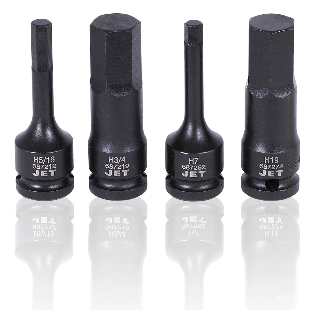 Jet 1/2" Drive SAE/Metric Impact Socket | Hex Bit Set | 3" Length | 16 Piece Power Tool Accessories 5 Jet 1/2" Drive SAE/Metric Impact Socket | Hex Bit Set | 3" Length | 16 Piece Power Tool Accessories