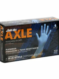 PIP Ambi-Dex® Axle Blue Powder-Free Disposable Textured Nitrile Gloves - 4 Mil - Box Of 100 Work Gloves