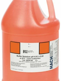 Water Testing Supplies Hach 2283456 Buffer Solution, PH 4.01 | Color-coded Red, 4L