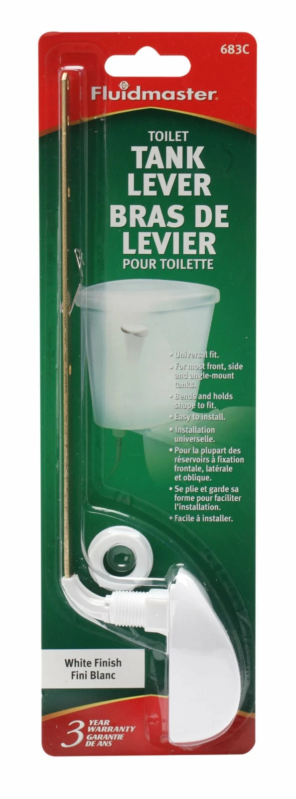 Fluidmaster 683C White Finish Tank Lever Maintenance Supplies 5 Fluidmaster 683C White Finish Tank Lever Maintenance Supplies