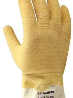Work Gloves Showa 68NFW Cut Resistant Natural Rubber Glove With Kevlar Liner (Cut Level 3) - Pack Of 6 Pairs