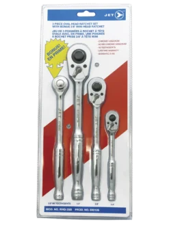 Jet Oval Head Ratchet Wrench Set W/ Free Mini Wrench - 48 Tooth Hand Tools