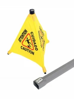 Globe Commercial Products Yellow Pop-Up Safety Cone With Storage Tube