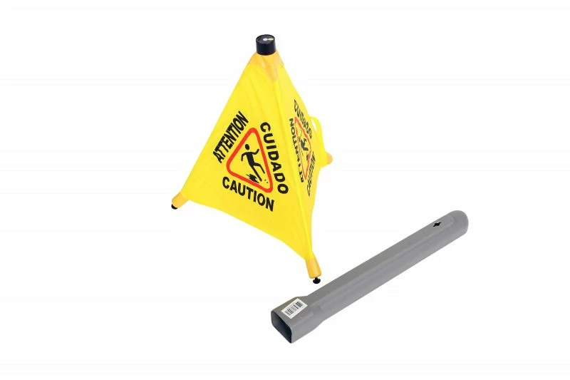 Globe Commercial Products Yellow Pop-Up Safety Cone With Storage Tube 3 Globe Commercial Products Yellow Pop-Up Safety Cone With Storage Tube