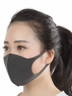 Globe Commercial Products Personal Protective Equipment Re-Usable & Washable Black Spandex Face Masks - Case Of 100