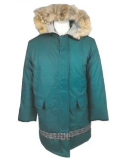 Kelsey Trail Women's 40" Length DAC 2 Poly/Cotton Parka With Coyote Fur Trim Hood And Braided Bottom | S-3XL