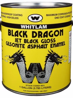 Whitlam Waterworks Products BLACK DRAGON Black Gilsonite® Asphalt Paint | 1 Gallon