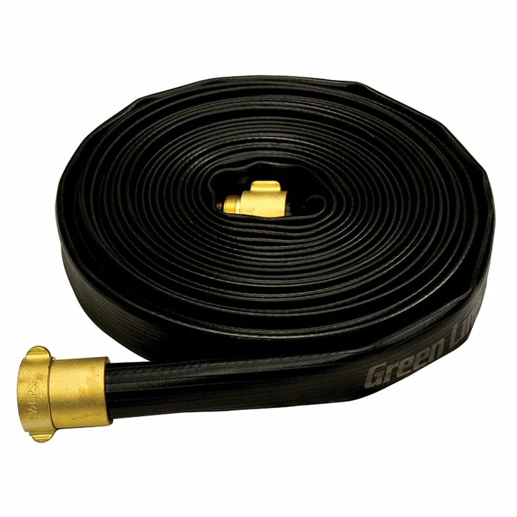 Greenline 1-1/2" Black Dragon Industrial Layflat Discharge Hose Assemblies C/w Brass NPSH Fittings Hose And Fittings 3 Greenline 1-1/2" Black Dragon Industrial Layflat Discharge Hose Assemblies C/w Brass NPSH Fittings Hose And Fittings