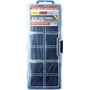 Cleanflow Black Heat Shrink Tubing Assortment, 185 Piece Electrical Supplies 3 Cleanflow Black Heat Shrink Tubing Assortment, 185 Piece Electrical Supplies