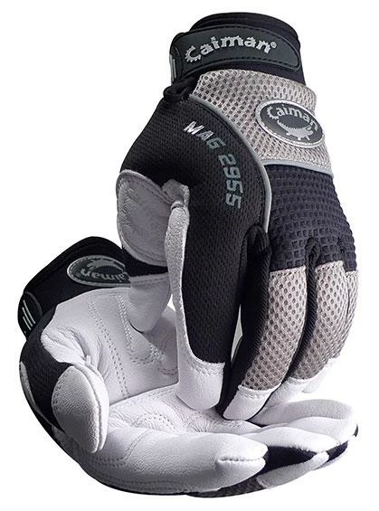 Caiman® 2955 Goat Grain Padded Palm Knuckle Protection Mechanic's Gloves Work Gloves 3 Caiman® 2955 Goat Grain Padded Palm Knuckle Protection Mechanic's Gloves Work Gloves