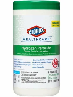 Clorox Hydrogen Peroxide Disinfectant Wipes - Tub Of 95 Wipes - Case Of 6 Tubs