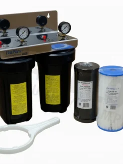 Waterite Commercial Water Filters And UV Parts DuPlex 4.5" OD Big Blue Water Filter Housing | 10" 15 Waterite Commercial Water Filters And UV Parts DuPlex 4.5