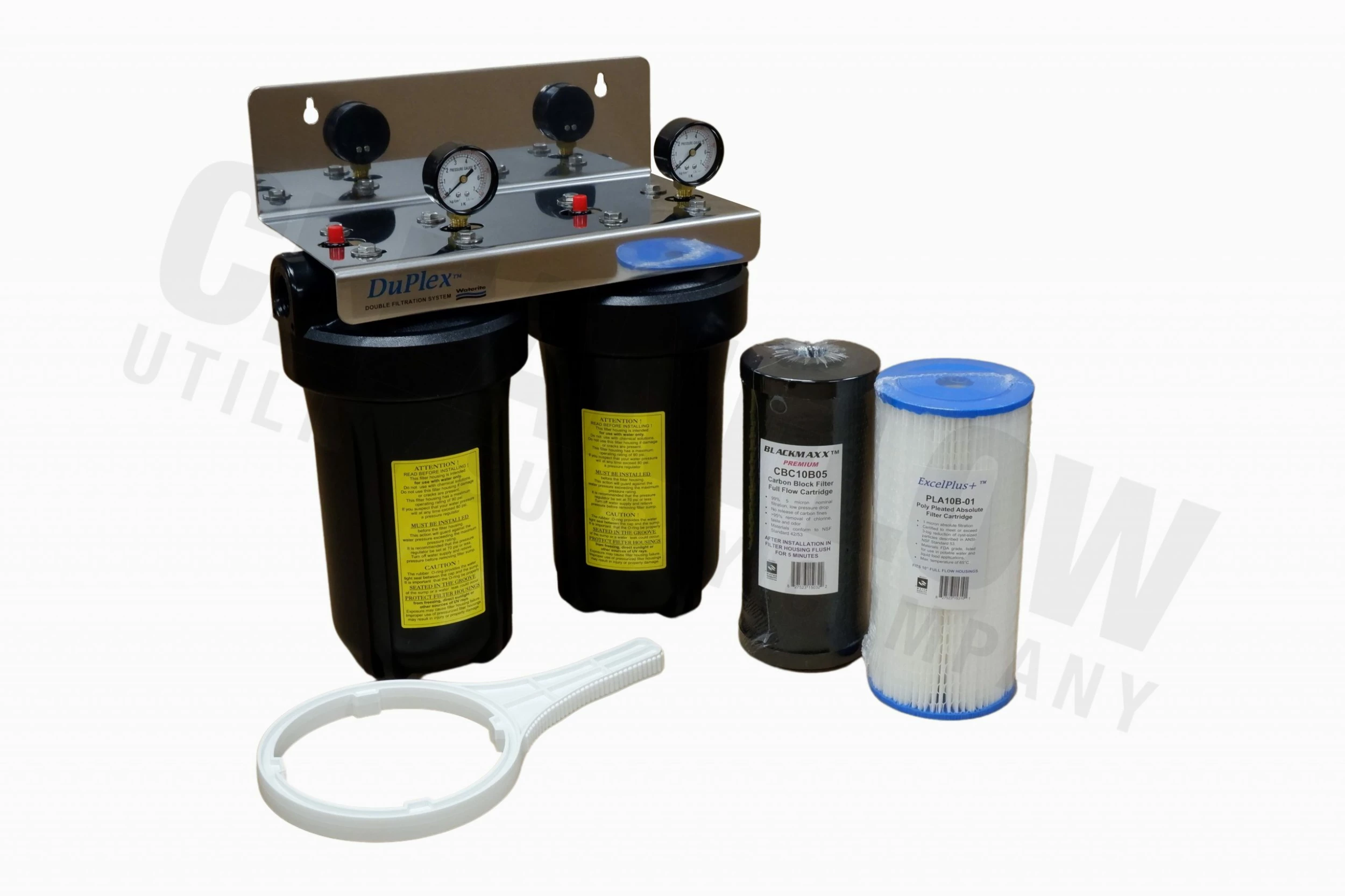 Waterite Commercial Water Filters And UV Parts DuPlex 4.5" OD Big Blue Water Filter Housing | 10" 9 Waterite Commercial Water Filters And UV Parts DuPlex 4.5" OD Big Blue Water Filter Housing | 10"