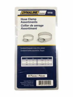 Dynaline Hose Clamps Assortment 34 Pieces / 6 Sizes Automotive Supplies