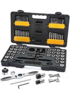 Hand Tools GEARWRENCH Ratcheting SAE/Metric Tap And Die Set - 77 Piece