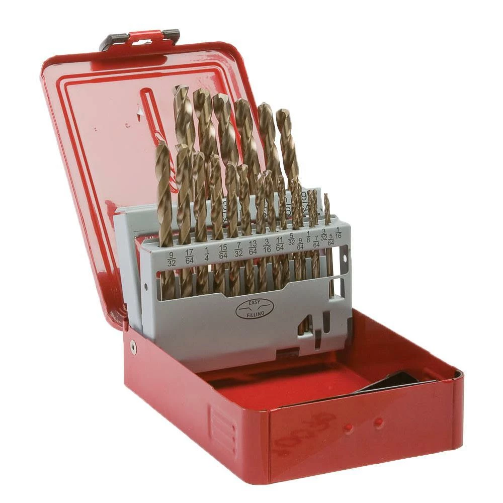 Forney 8-Percent Cobalt Drill Bit Set - 1/16" To 3/8" By 64ths - 21 Piece Power Tool Accessories 3 Forney 8-Percent Cobalt Drill Bit Set - 1/16" To 3/8" By 64ths - 21 Piece Power Tool Accessories