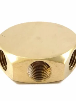 Forney 3-In-1 Brass Flat Air Hose Tripod Manifold - 1/4" NPT