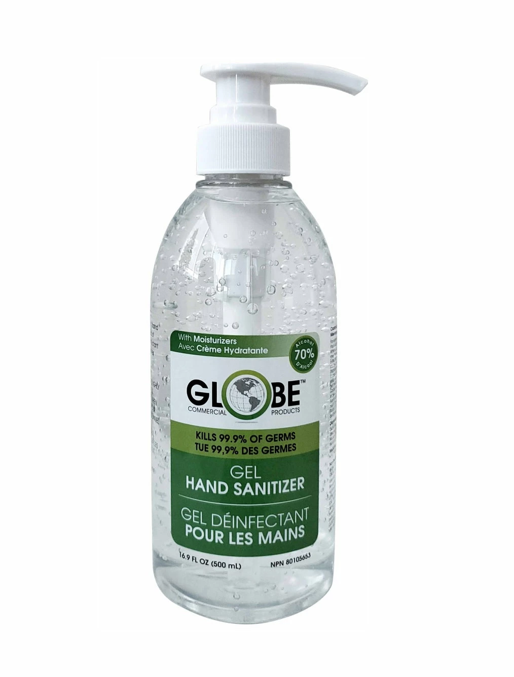 Globe Commercial Products Clear Gel Hand Sanitizer With Moisturizers - 70% Alcohol - 500 Ml Pump Bottle - Case Of 42 Bottles 3 Globe Commercial Products Clear Gel Hand Sanitizer With Moisturizers - 70% Alcohol - 500 Ml Pump Bottle - Case Of 42 Bottles