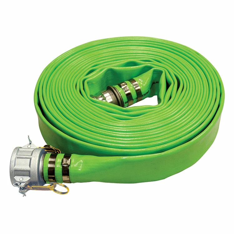 Greenline Hose And Fittings Green Phthalate-Free Layflat Discharge Hose Assemblies (w/ Male X Female Camlocks) 3 Greenline Hose And Fittings Green Phthalate-Free Layflat Discharge Hose Assemblies (w/ Male X Female Camlocks)