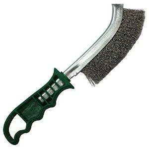 Cleanflow Maintenance Supplies Heavy Duty Wire Scratch Brush, Green Plastic Handle, Stainless Steel Bristles 3 Cleanflow Maintenance Supplies Heavy Duty Wire Scratch Brush, Green Plastic Handle, Stainless Steel Bristles