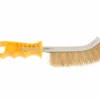 Cleanflow Heavy Duty Wire Scratch Brush, Yellow Plastic Handle, Brass Coated Steel Bristles