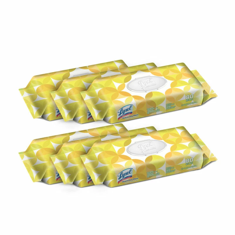 Lysol Disinfectant Wipes - Lemon & Lime Scent - Pack Of 80 Wipes - Case Of 6 Packs 3 Lysol Disinfectant Wipes - Lemon & Lime Scent - Pack Of 80 Wipes - Case Of 6 Packs